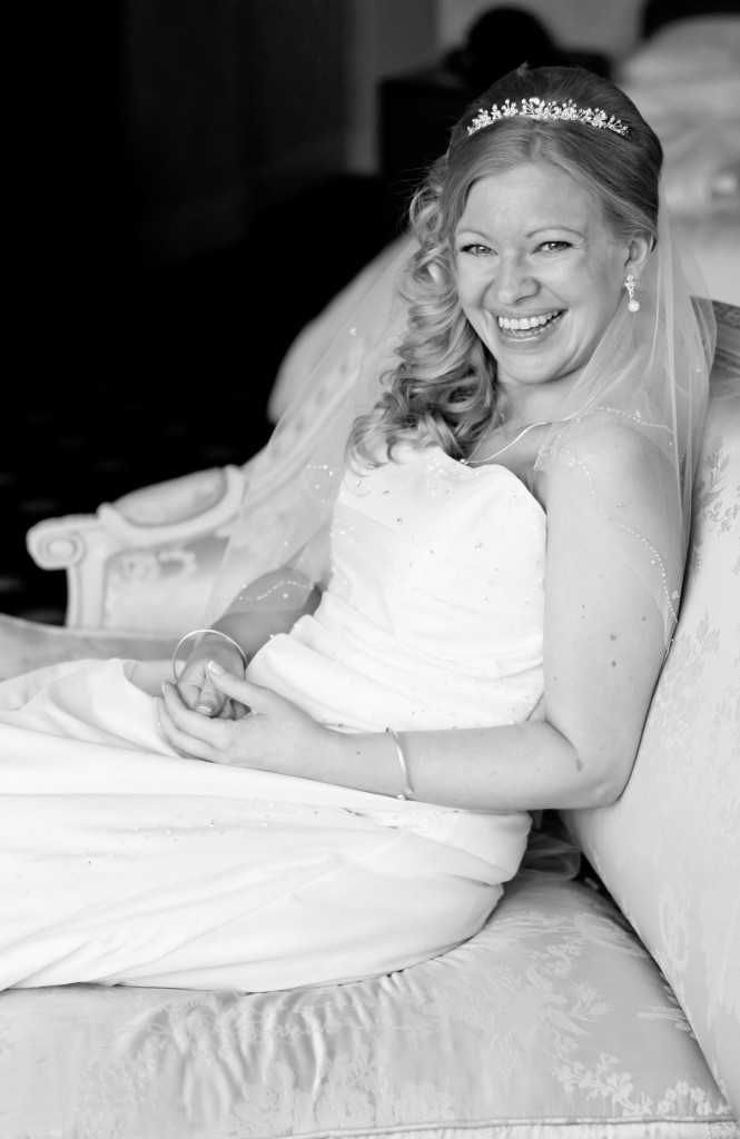 Gorgeous Bride Smiling - Bridal Preparations at Abbey House Hotel Cumbria 