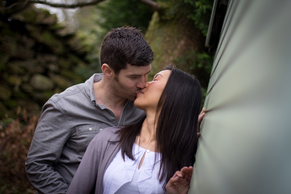 Engagement Photos Round The Back of a Shed Lake District