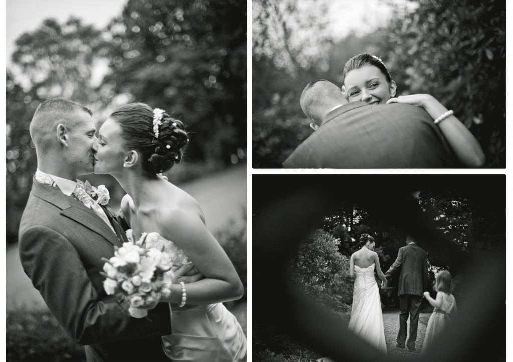 Beautiful black and white shots of bride and groom