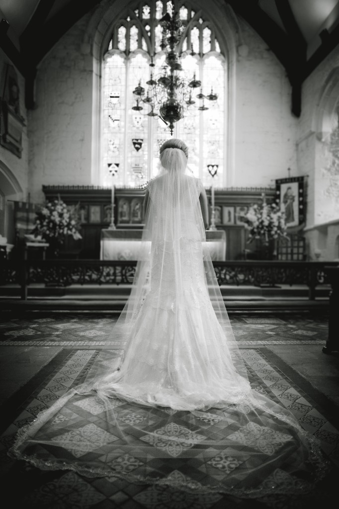 A bride stands at the alter after just getting married, Blackburn Lancashire
