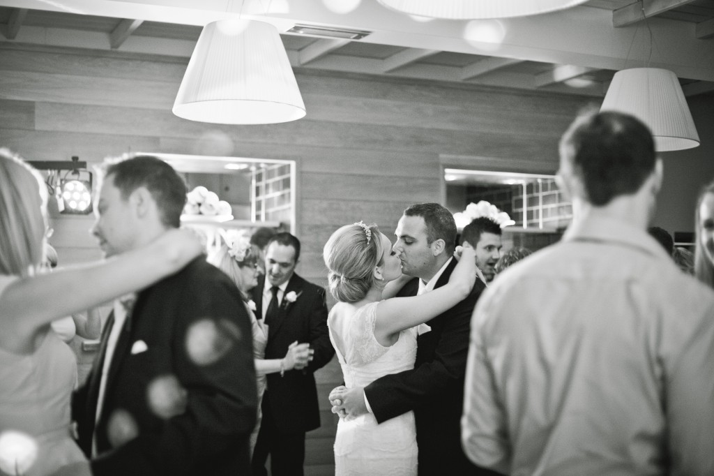 Kissing during the first dance, Lancashire Wedding Photography