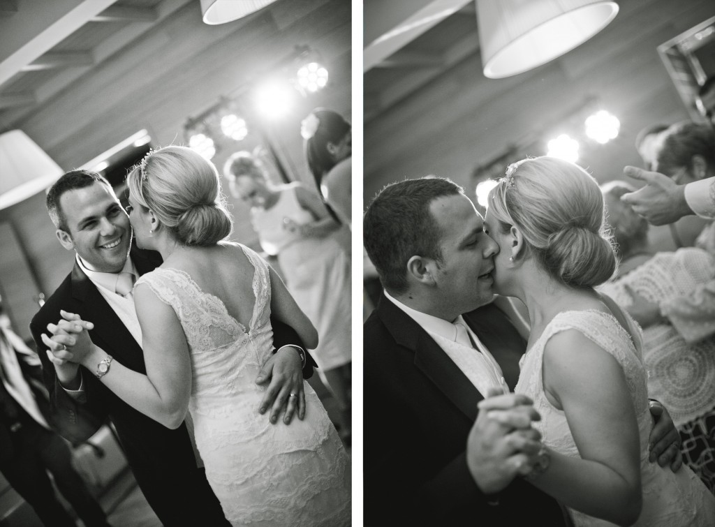 First dance - groom whispers sweet nothings to his bride