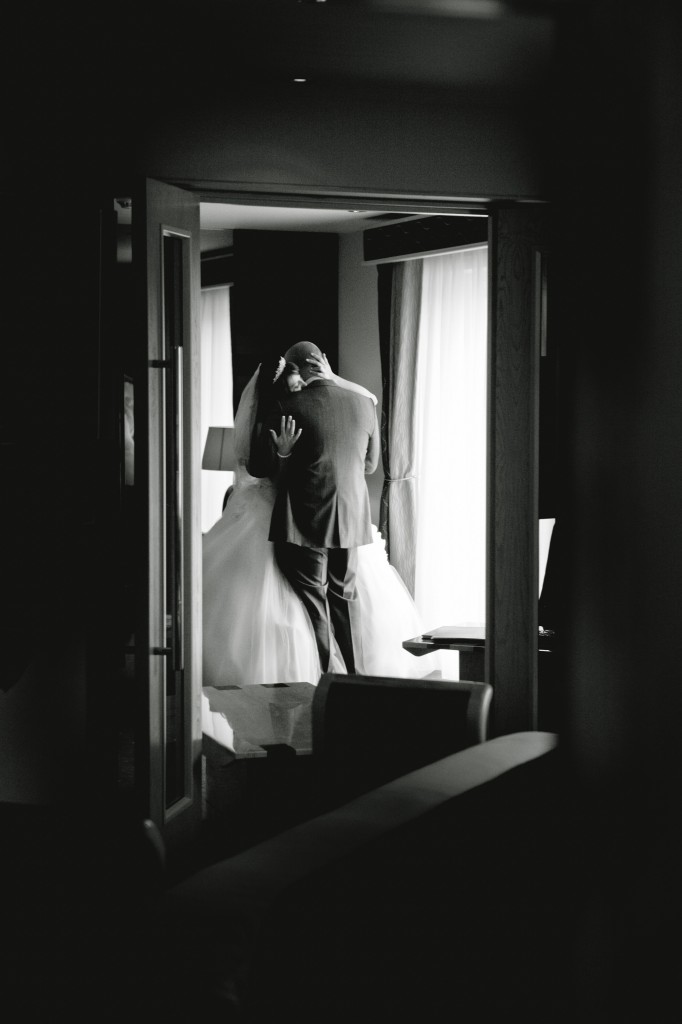 Bride and Groom Embrace - Liverpool Wedding Photography - Creative, Professional, Beautiful