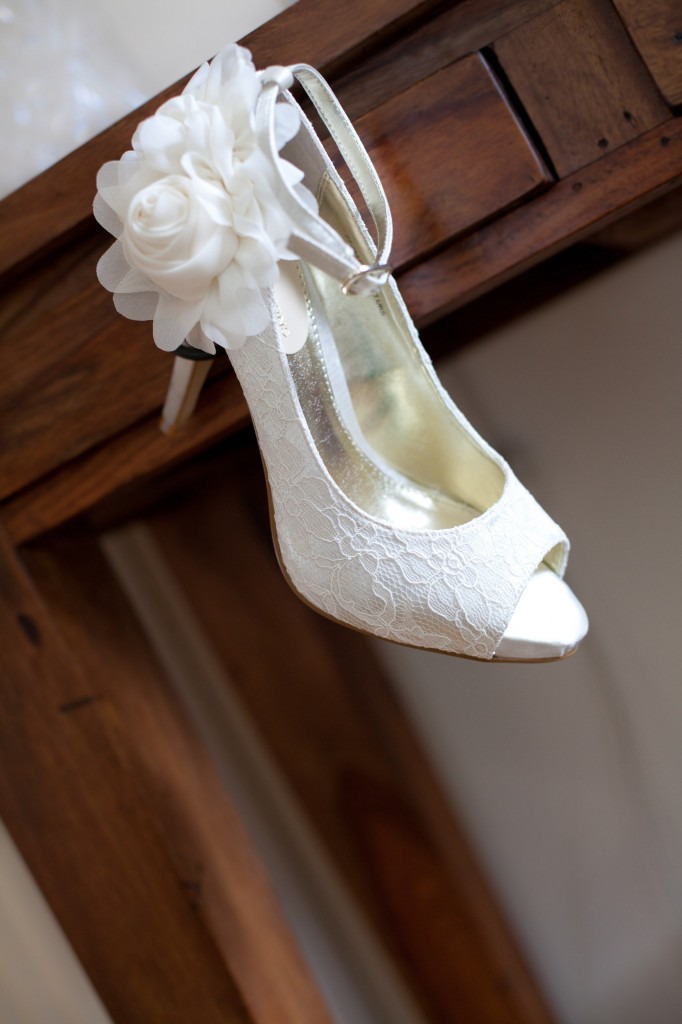 Beautiful Wedding Shoes, Lacy with Flower Details