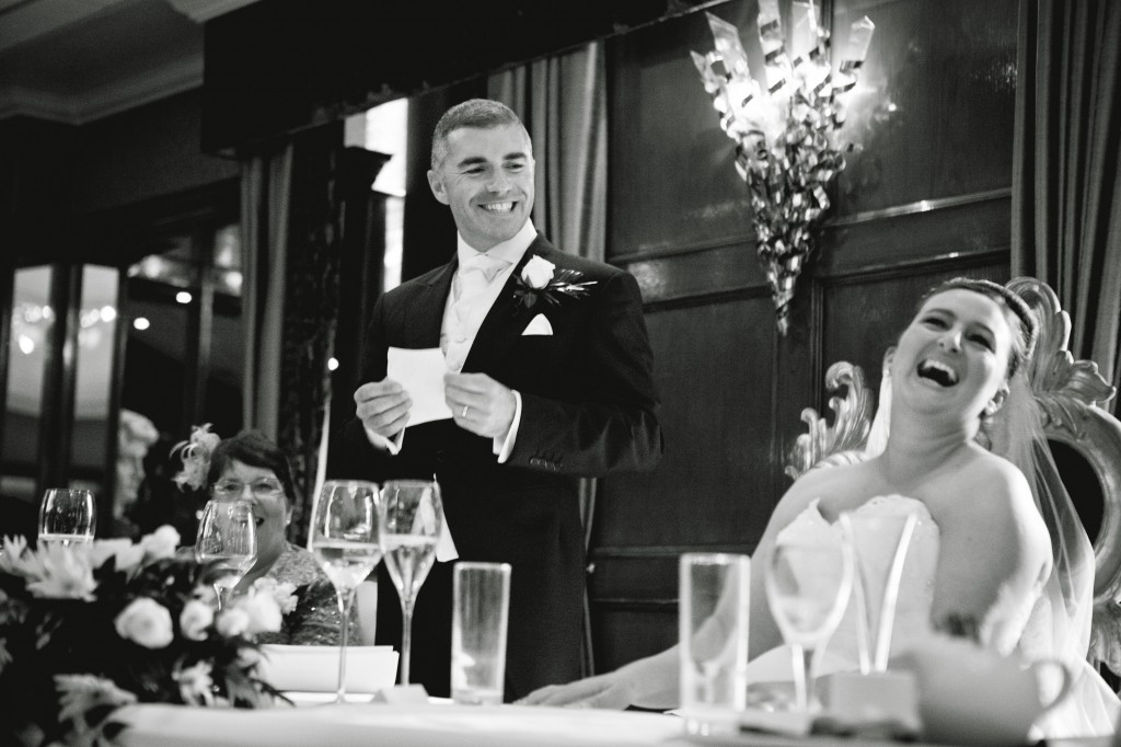 Groom Cracking up his bride at Alicia Hotel, Liverpool Wedding Photography