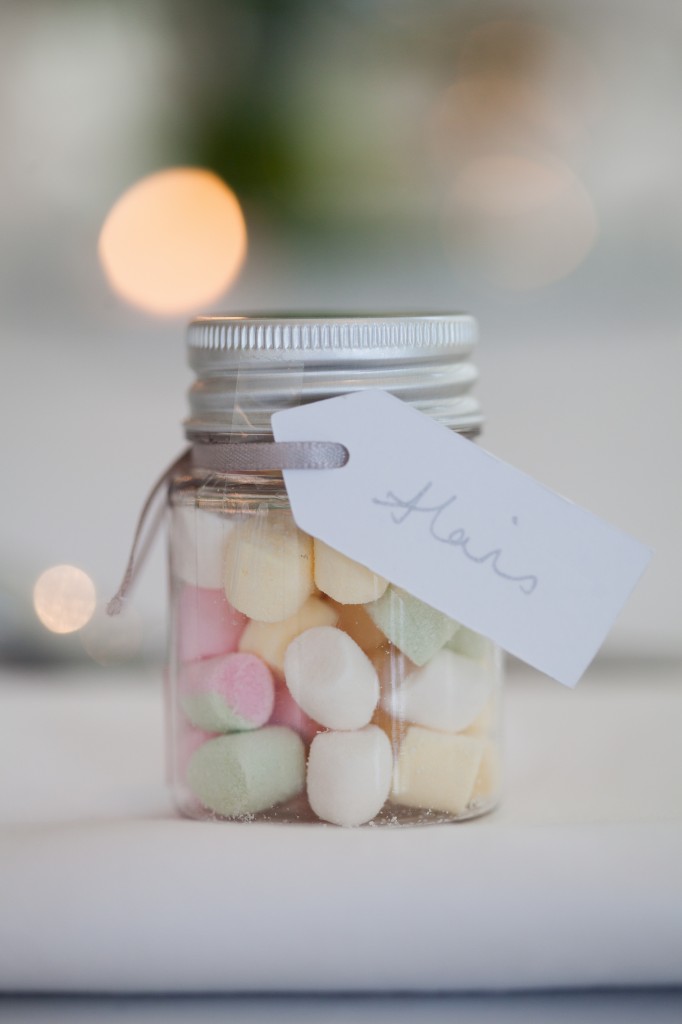 Cute sweetie jar as a wedding favour, West Tower Wedding Photography