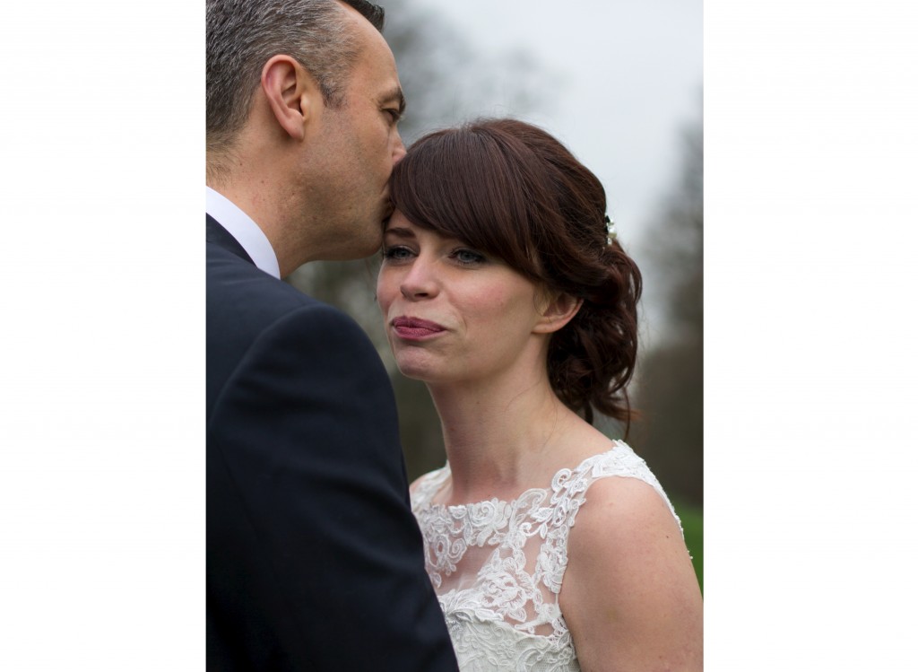 Groom Kisses Bride, Rowton Castle Wedding