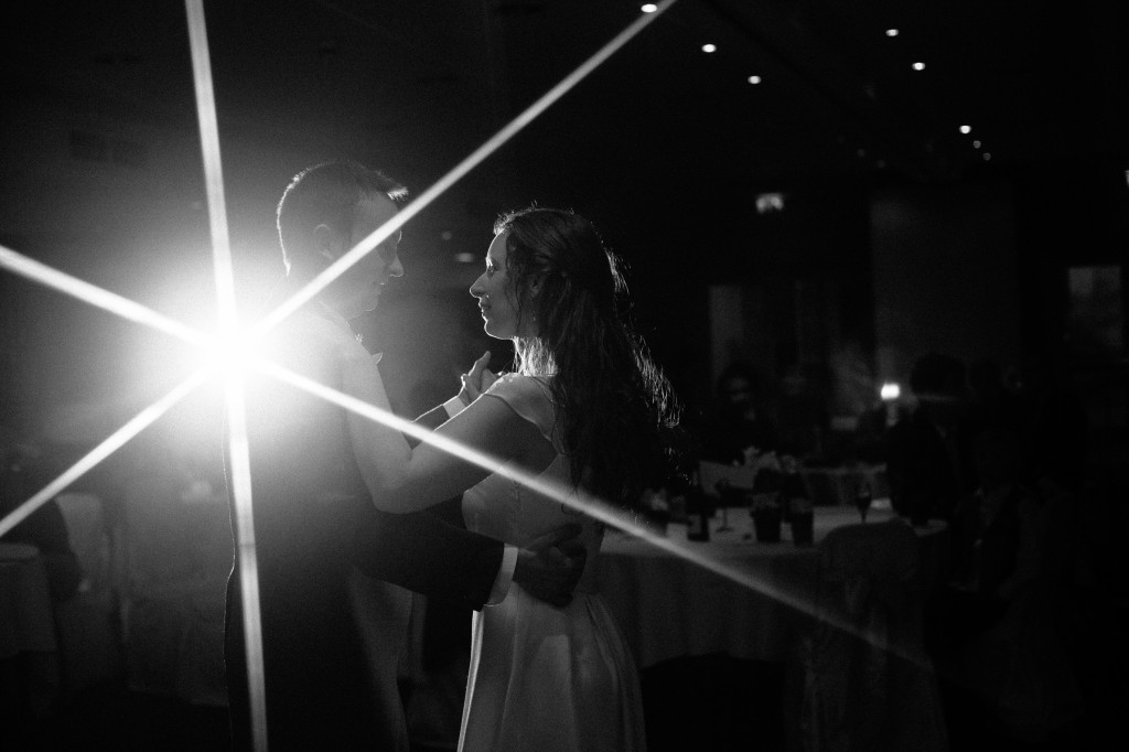 Bride and groom during beautiful first dance