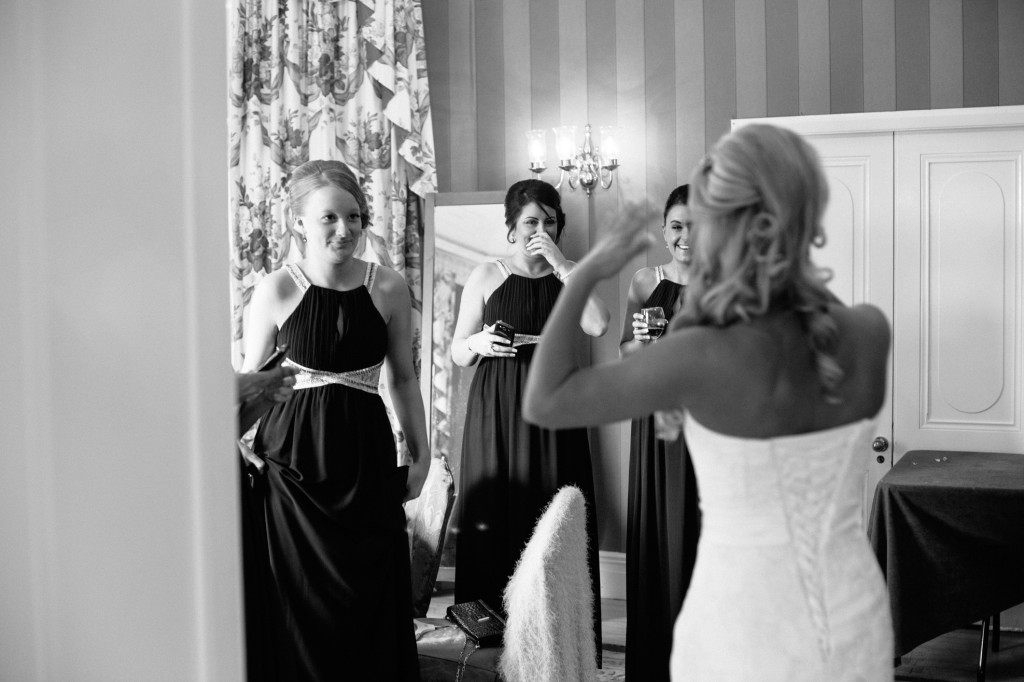 Bride and bridesmaids shed tears
