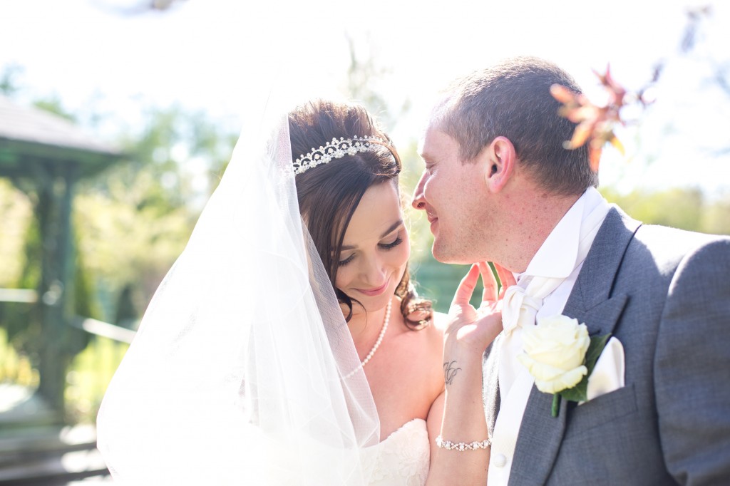 Stunning backlit shot of bride and groom Scotland 