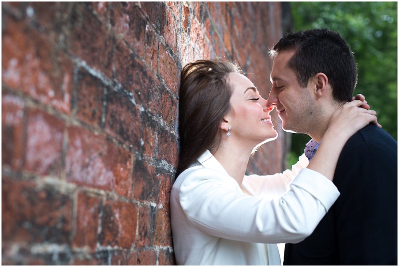 Couple very much in love during engagement photography session