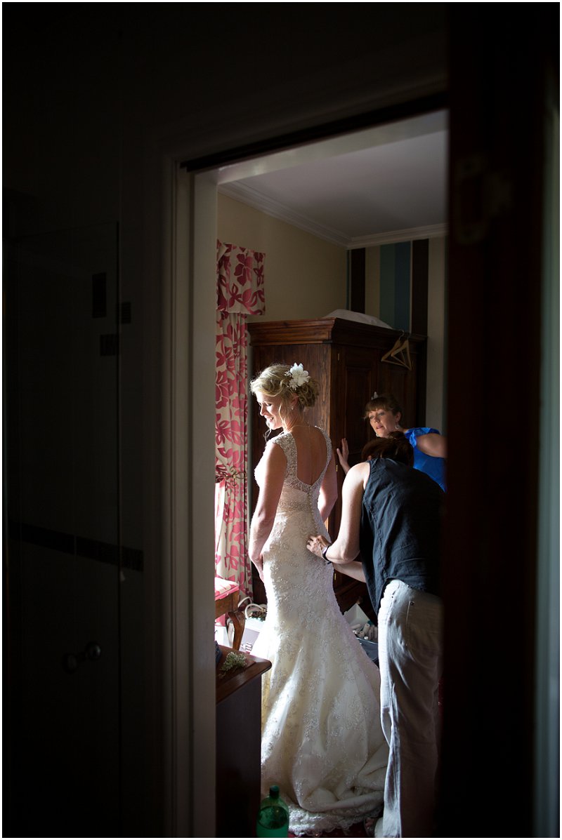 Bride getting ready Criccieth Wales Wedding Photojournalism