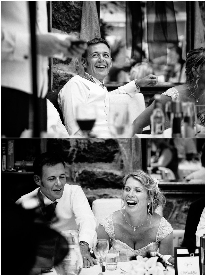Laughter during the speeches at a Wales wedding | Documentary Wedding Photography