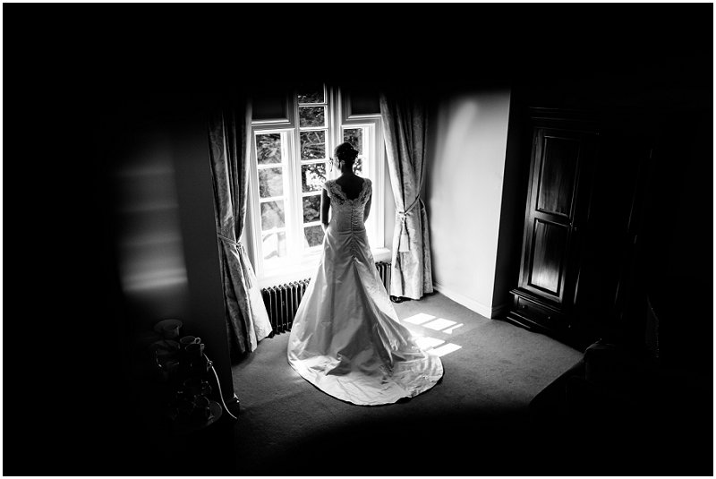 Bride in Window at The Villa, Lancashire Wedding Photography
