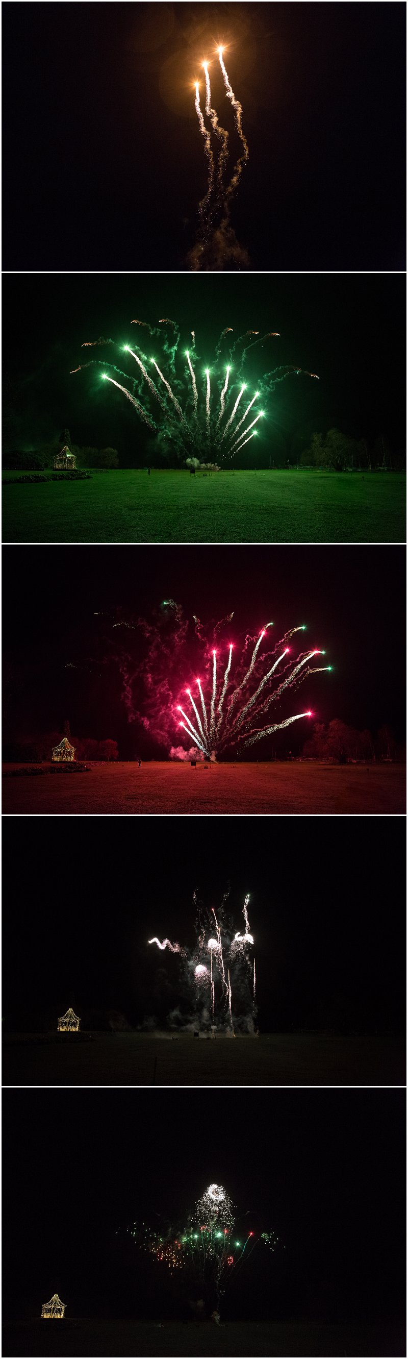 Beautiful Fireworks at wedding in Ullswater Wedding Photographer