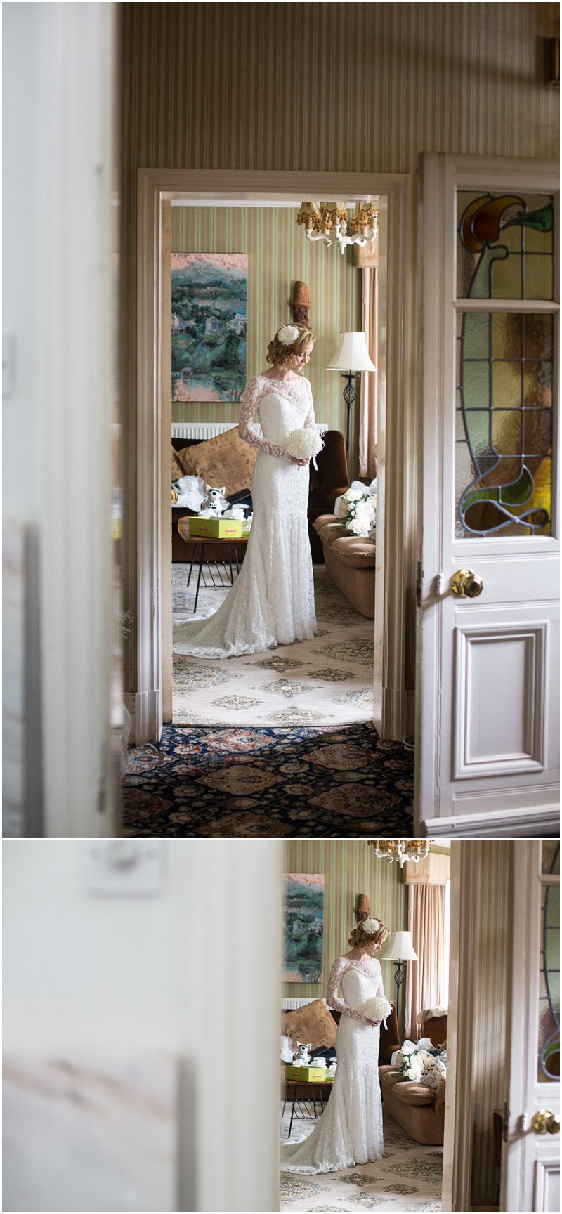 Beautiful Bride in doorway at Standish