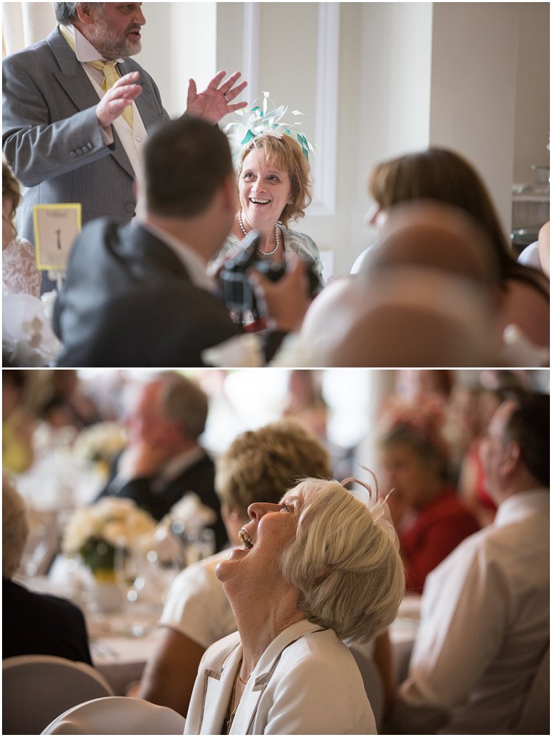 Guests enjoying speeches at Ashfield House Wedding
