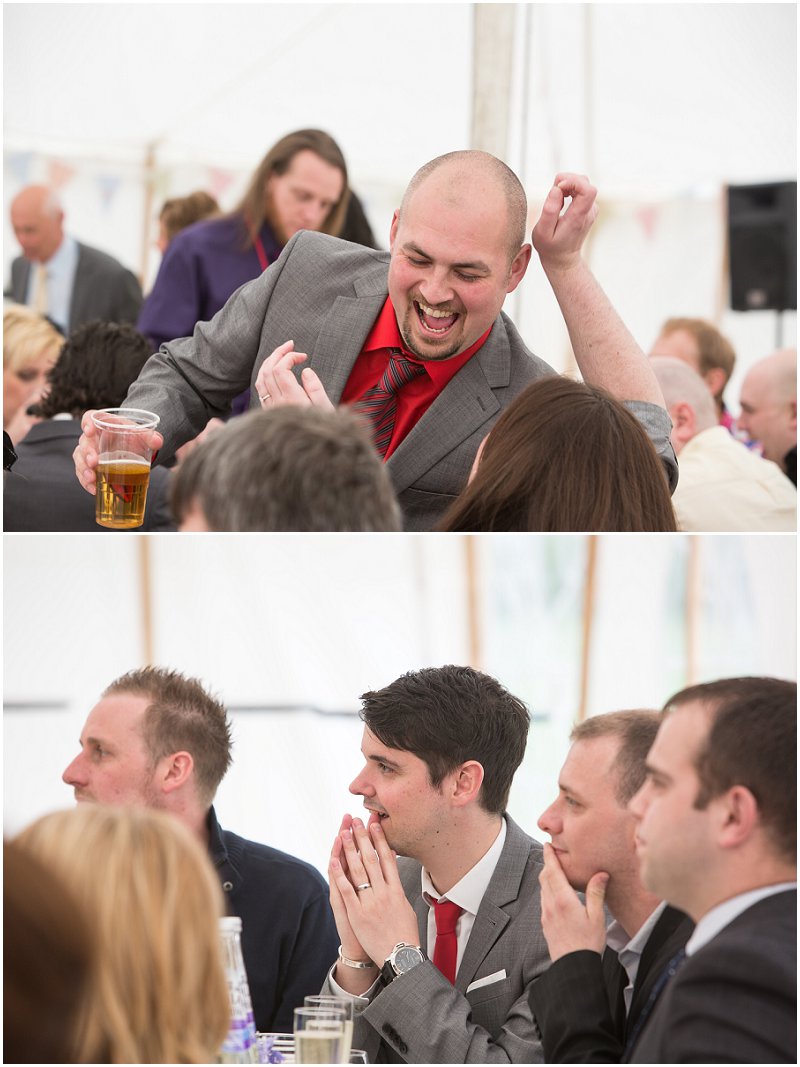 Wedding Guests in Marquee in Eccleston | Wedding Photography