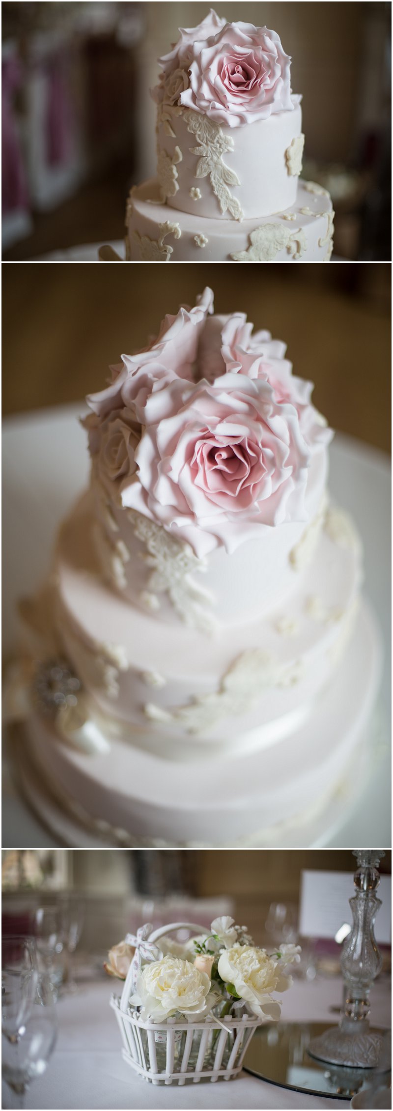 Beautiful Wedding Cake at Eaves Hall Lancashire