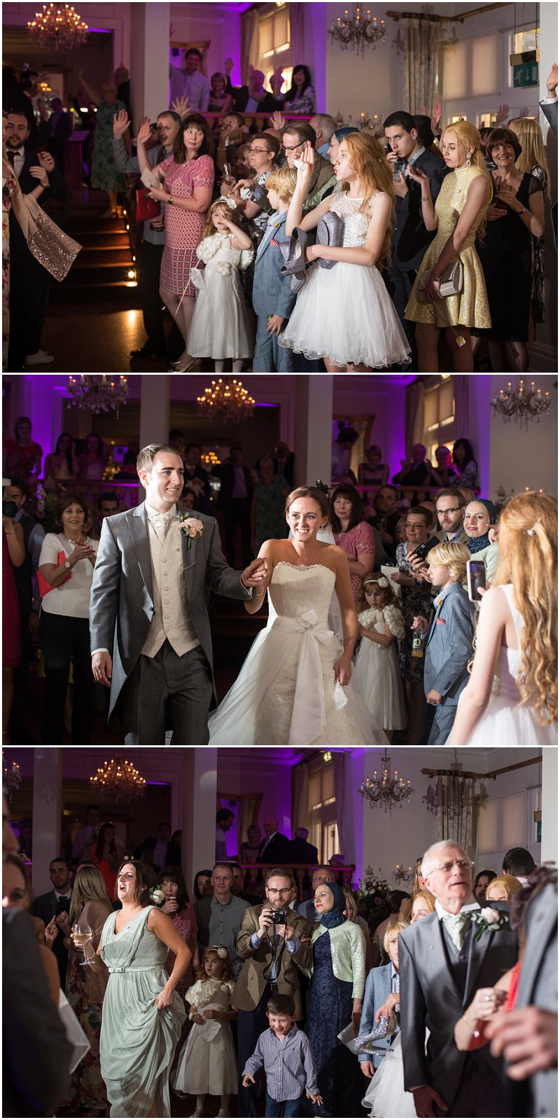 Bride and groom announced onto dance floor West Tower