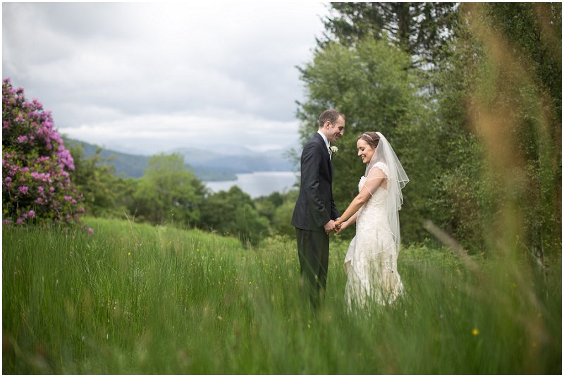 Beautiful Bride and Groom at Linthwaite House Hotel Wedding Photography Cumbria