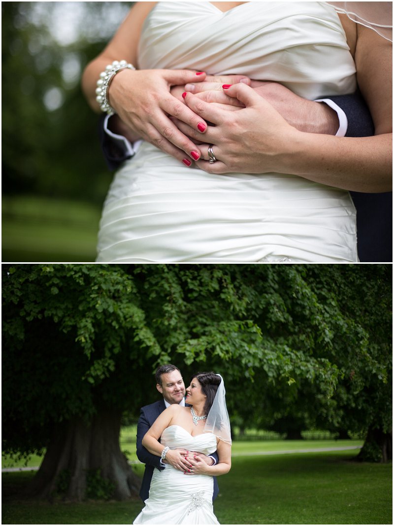 Bride and Groom portraits in grounds of Soughton Hall Wedding Photography