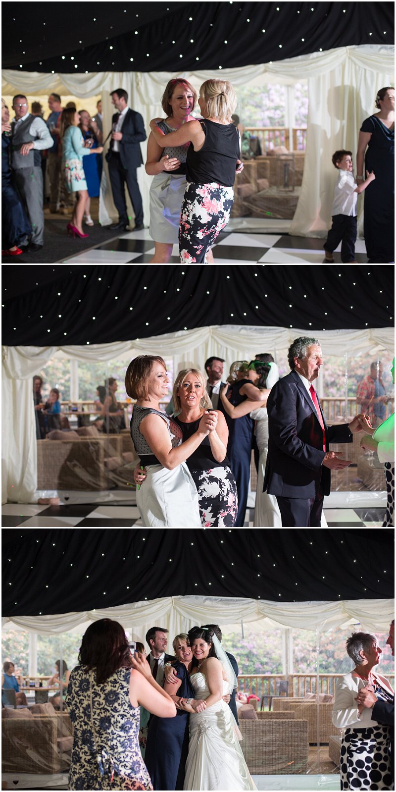 Guests dancing at Soughton Hall wedding evening reception