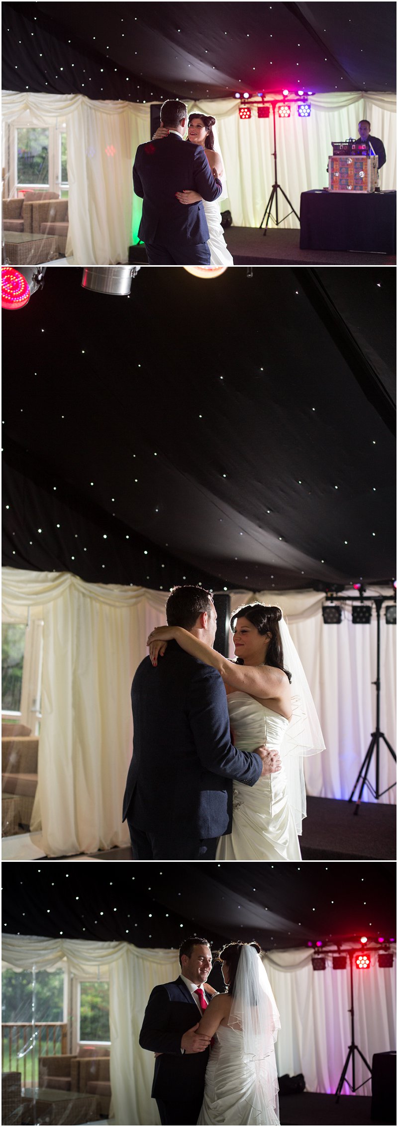 First dance in marquee at Soughton Hall wedding photographer