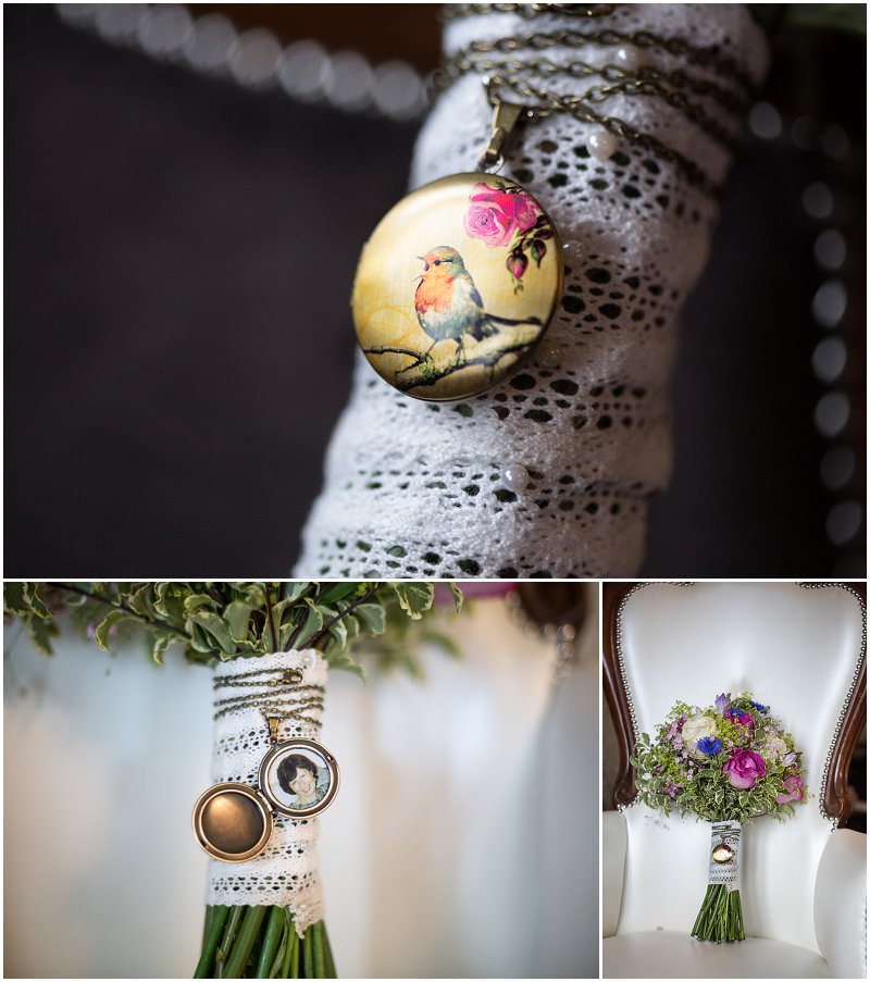Beautiful Wedding bouquet locket with mother's picture inside
