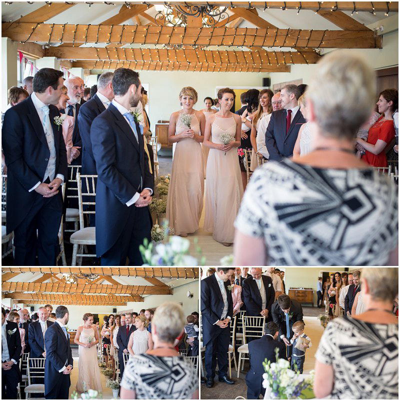 Bridal Party walk up the aisle at a Lancashire Wedding