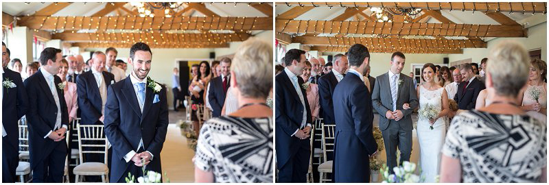 Groom sees his bride for the first time at The Alma Inn