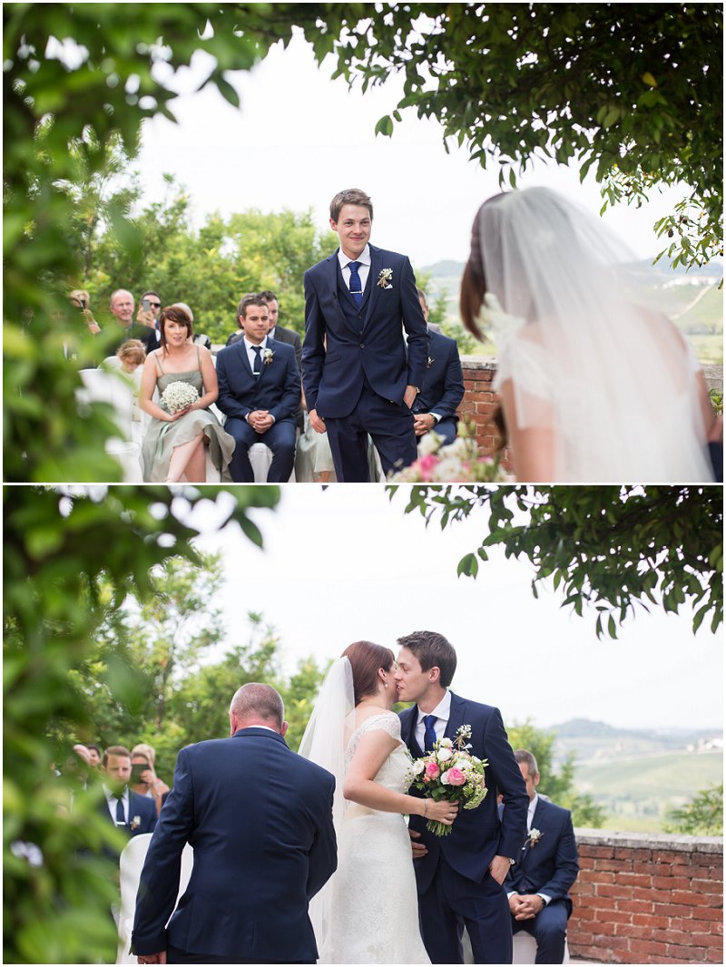 Groom sees his bride for the first time during ceremony