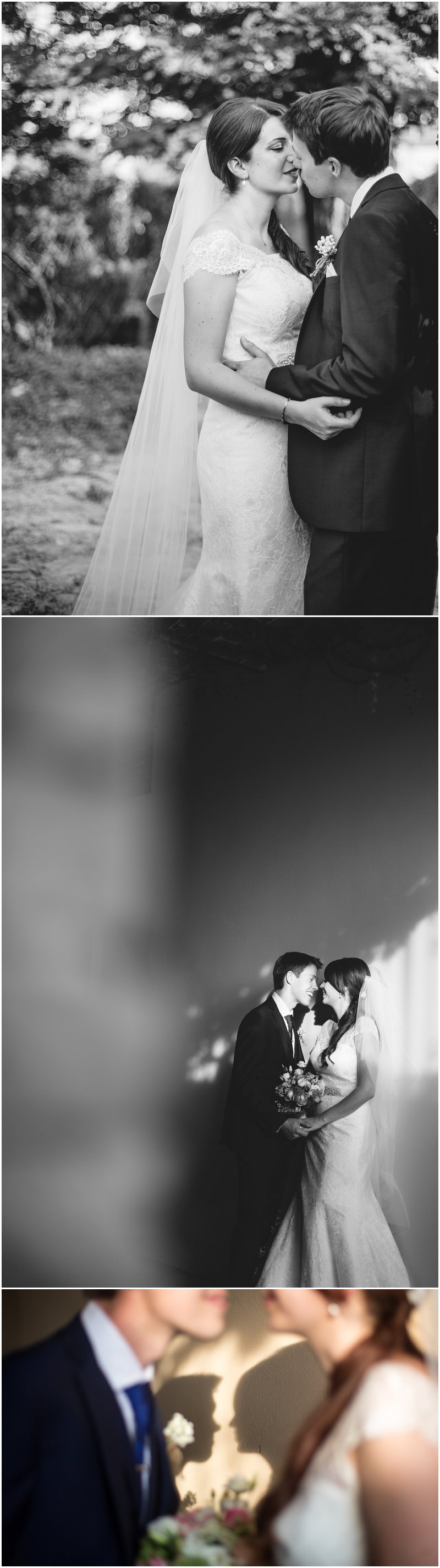 Black and white bride and groom portraits Italy