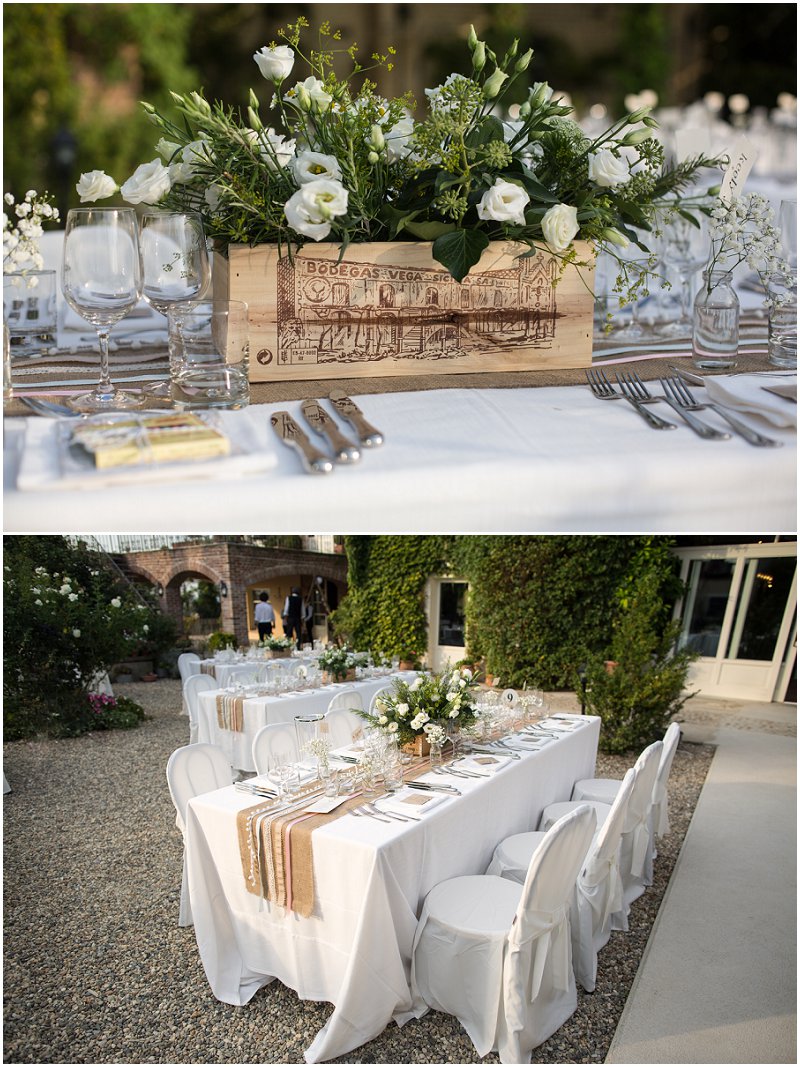 Tables at La Villa wedding reception Destination Wedding Photographer