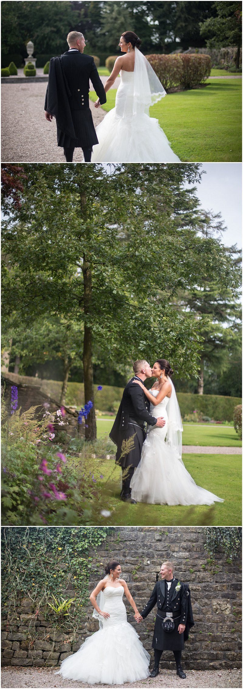 Bride and Groom portraits at Eaves Hall Lancashire