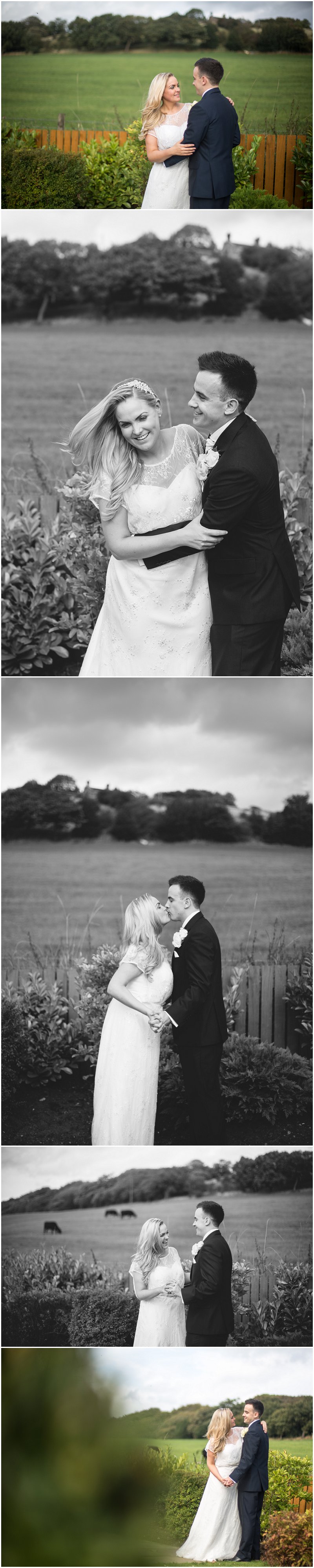 Bride and groom during couples portraits in Bury wedding