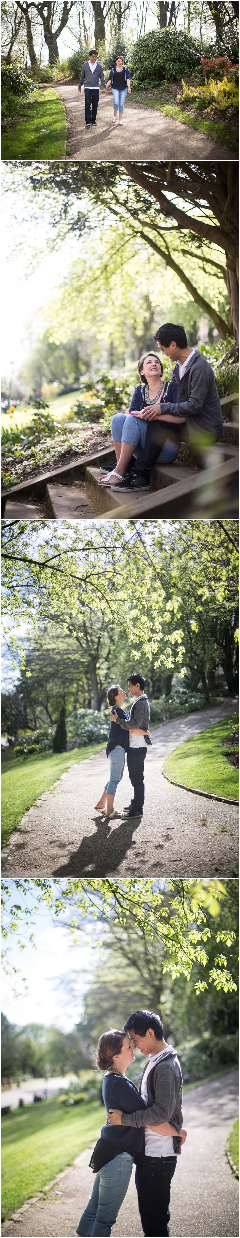Couple in Avenham Park on gorgeous spring day photo shoot