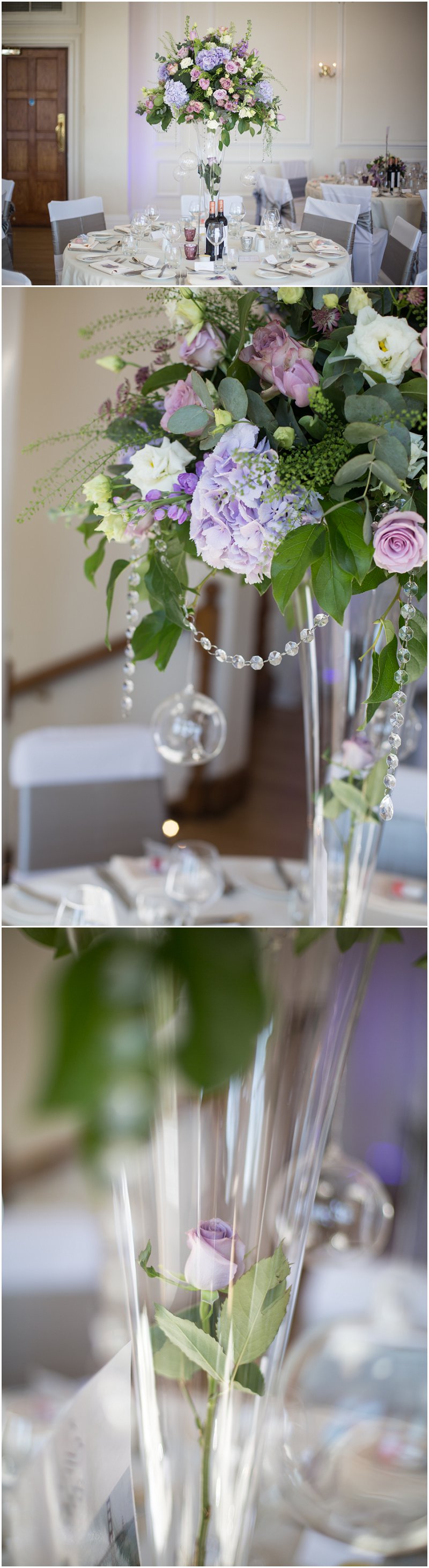 Beautiful table decorations at West Tower wedding venue