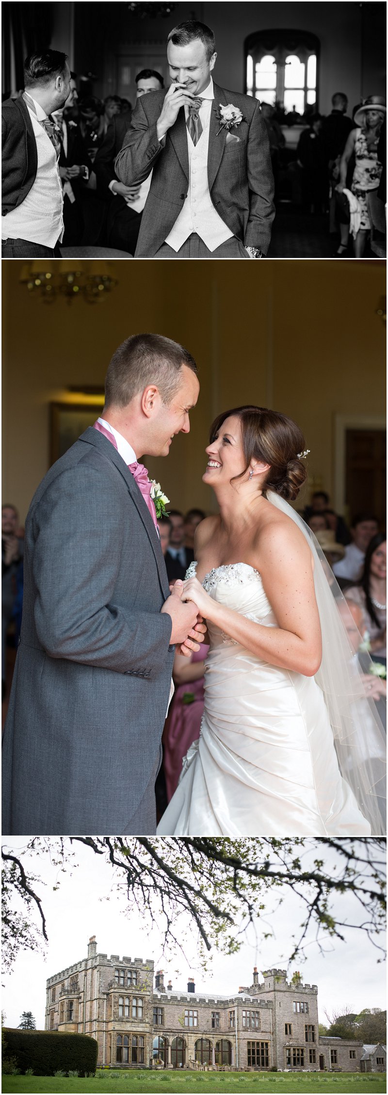 Bride and Groom wedding ceremony at Armathwaite Hall in Cumbria Photography