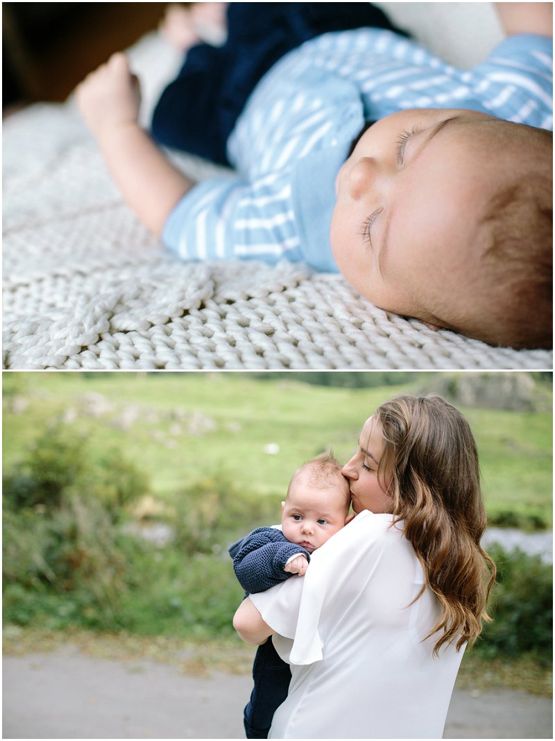 Gorgeous baby boy during photo shoot in Cumbria 