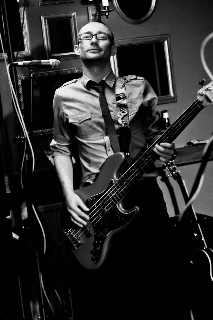 Bass player of the band Live Wires, playing in Cumbria, Lake District Wedding Photography