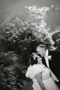 Groom tenderly kissing his bride's forehead, Lancashire wedding photography