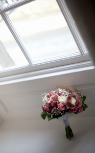 Bridal bouquet, sat in a window ledge creative