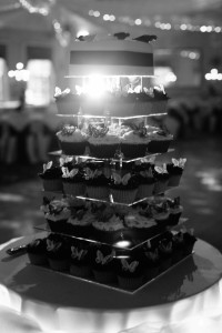 Rim lighting cupcake cake