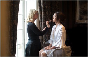 Bride getting ready at Eaves Hall Lancashire wedding photography