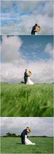 bride and groom photos in field Scotland