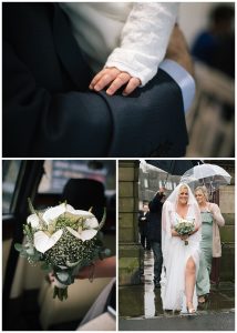 Bride arrives at Mesnes park