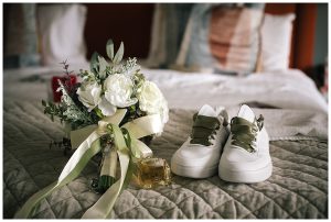Brides items on bed at Smiths Hotel
