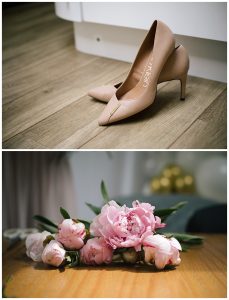 bride shoes and flowers ancrum house