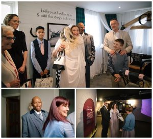 guests at the famous blacksmiths shop wedding
